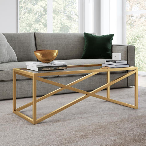 Hudson & Canal Calix Coffee Table in Brass