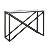 Hudson & Canal Calix Console Table in Blackened Bronze