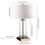 Hudson & Canal Dax Tapered Seeded Glass Brass Accents Table Lamp
