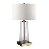 Hudson & Canal Dax Tapered Seeded Glass Brass Accents Table Lamp