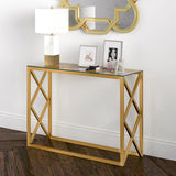 Hudson & Canal Dixon console table in brass