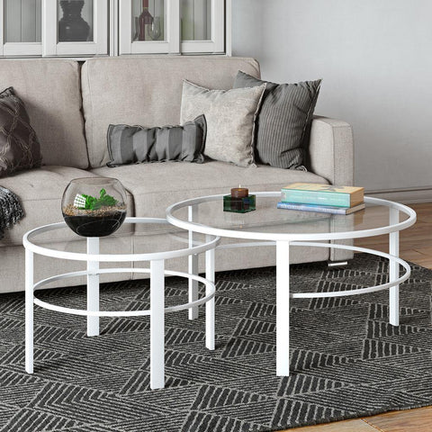 Hudson & Canal Gaia nesting table in white