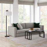 Hudson & Canal Grayson Blackened Bronze Floor Lamp with Square Fabric Shade