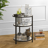 Hudson & Canal Helena mirrored side table in blackened bronze