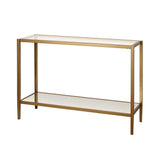 Hudson & Canal Hera Mirrored Console Table in Antique Brass