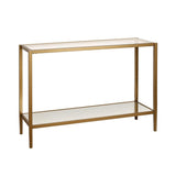 Hudson & Canal Hera Mirrored Console Table in Antique Brass