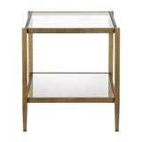 Hudson & Canal Hera Side Table Antique brass finish