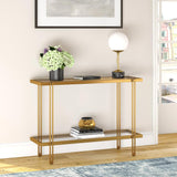 Hudson & Canal Inez Console Table in Brass Finish