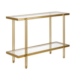 Hudson & Canal Inez Console Table in Brass Finish