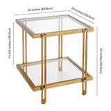 Hudson & Canal Inez Side Table Brass finish