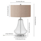 Hudson & Canal Lagos table lamp in Polished Nickel and Seeded Glass with Linen Shade