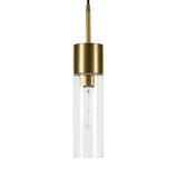 Hudson & Canal Lance Brass Finished Metal and Glass Pendant
