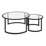 Hudson & Canal Mitera coffee table set in blackened bronze
