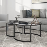 Hudson & Canal Mitera coffee table set in blackened bronze