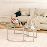 Hudson & Canal Mitera coffee table set in nickel
