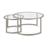 Hudson & Canal Mitera coffee table set in nickel
