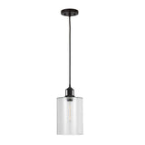 Hudson & Canal Nora pendant in seeded glass and blackened bronze