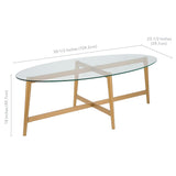Hudson & Canal Olson oval coffee table in gold