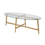 Hudson & Canal Olson oval coffee table in gold