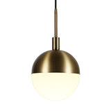 Hudson & Canal Orb Small Globe Brass and Frosted glass Pendant