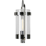Hudson & Canal Orion Industrial Metal and Glass Pendant in Nickel