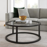Hudson & Canal Parker Round Coffee Table in Blackened Bronze Finish