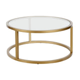 Hudson & Canal Parker Round Coffee Table in Brass Finish