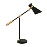Hudson & Canal Rex Two Tone Black and Brass Finish Table Lamp