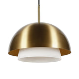 Hudson & Canal Rhett Brass metal finish and white frosted glass Pendant