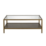 Hudson & Canal Rigan Rectangular Coffee Table in Brass