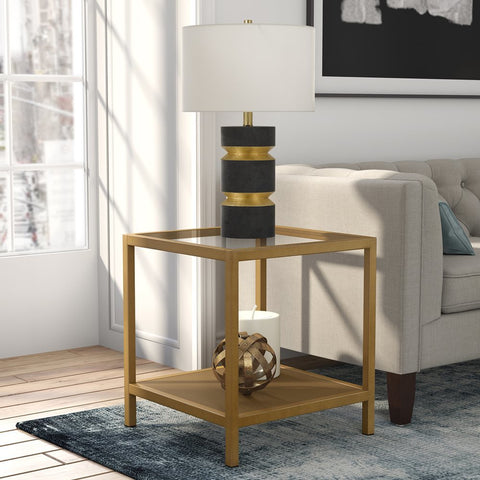 Hudson & Canal Rigan Side Table in Brass