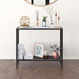 Hudson & Canal Rigan console table in blackened bronze