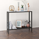Hudson & Canal Rigan console table in blackened bronze