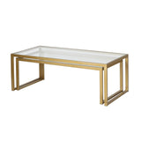 Hudson & Canal Rocco Nested Coffee Tables in Brass Finish