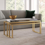 Hudson & Canal Rocco Nested Coffee Tables in Brass Finish