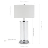 Hudson & Canal Rowan table lamp in glass and nickel