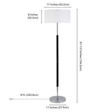 Hudson & Canal Simone Matte Black and Polished Nickel Floor Lamp