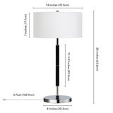 Hudson & Canal Simone Polished nickel and black Table Lamp