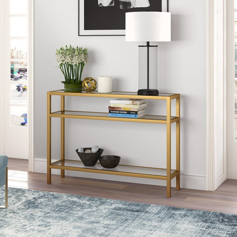 Hudson & Canal Sivil Console Table in Brass
