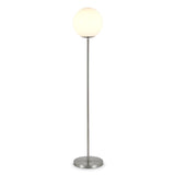 Hudson & Canal Theia Globe & Stem Floor Lamp in Brushed Nickel Finish