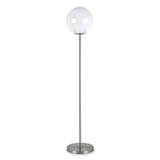 Hudson & Canal Theia Globe & Stem Floor Lamp in Brushed Nickel Finish