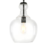 Hudson & Canal Westford Blackened Bronze and Clear Glass Pendant