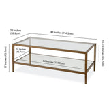 Hudson & Canal Wilda coffee table in brass with mirrored shelf