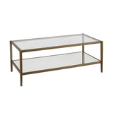 Hudson & Canal Wilda coffee table in brass with mirrored shelf