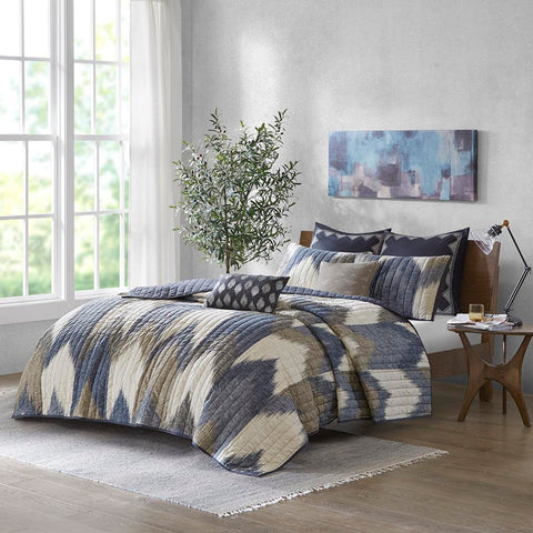 INK+IVY Alpine 3 Piece Printed Cotton Coverlet Set King/Cal King