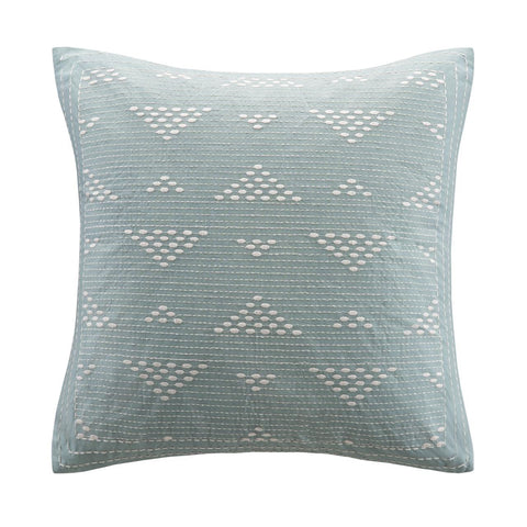 INK+IVY Cario Embroidered Square Pillow in Blue