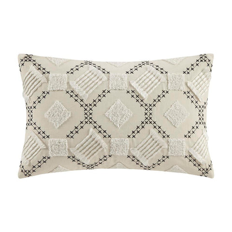 INK+IVY Chaaya Cotton Embroidered Oblong Pillow Oblong