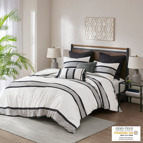 INK+IVY Cole 3 Piece Cotton Jacquard Comforter Set - Full/Queen