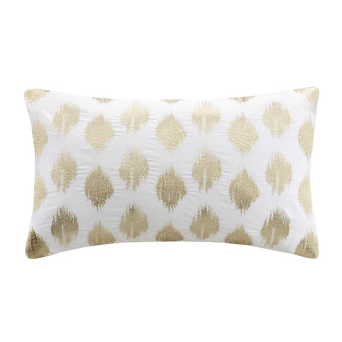 INK+IVY Nadia Dot Embroidered Oblong Pillow In Gold