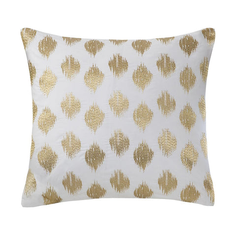 INK+IVY Nadia Dot Embroidered Square Pillow In Gold